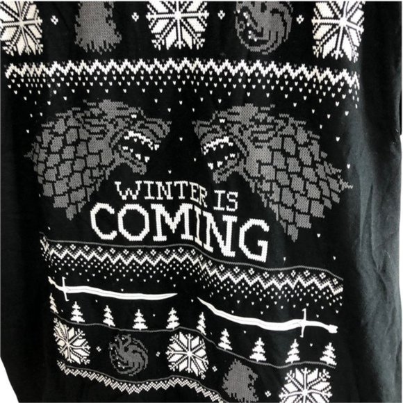 NWT Game of Thrones Winter is Coming Short Sleeve Black Tee size Medium - Picture 2 of 7